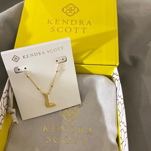 Kendra Scott Jewelry - Kendra Scott - NEW “L” Initial L Gold Necklace New In Box Gift Adjustable
